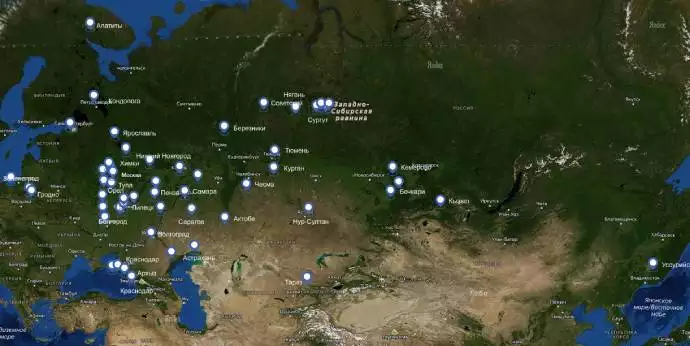 Большое количество проектов, реализованных в разных регионах страны